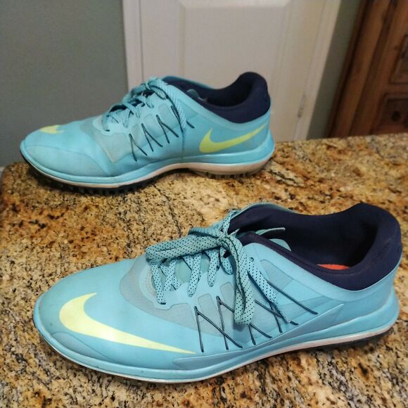 Nike Lunar Control Vapor 2 Men's Size 10 Blue Spikeless Golf Shoes 849971-400 - Picture 4 of 12